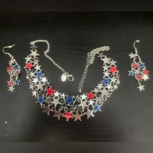 Charming Charlie Americana necklace and earrings Set